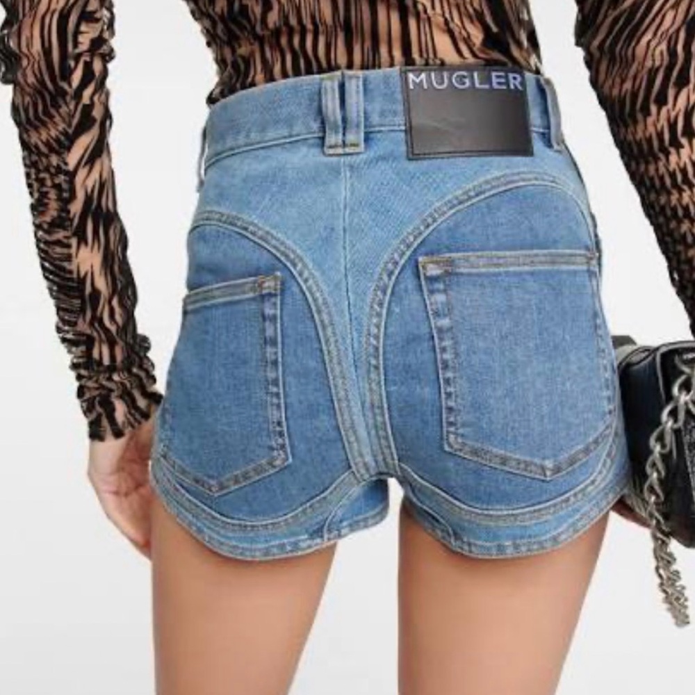 Mugler Women's Stylish Blue Jean Shorts